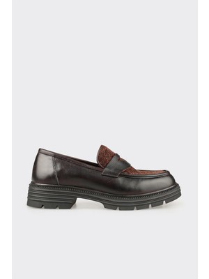 Elle Brown Leather Women's Casual Shoes