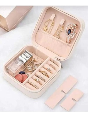 Maison Luré Mini Seyahat Takı Kutusu, Kolye ve Yüzük Organizer, Şık ve Taşınabilir 10X10X5 cm
