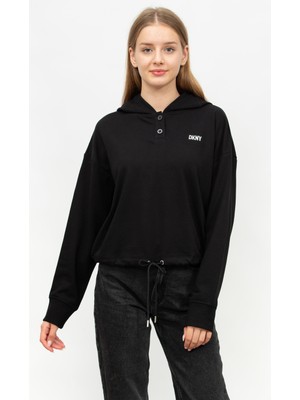 Dkny Kadın Kapüşonlu Sweatshirt Siyah