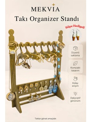 Maison Luré Pratik Takı Düzenleyici, Masaüstü Aksesuar Organizer, Küpe ve Takı Standı