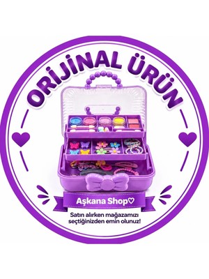 Maison Luré Mor Çok Bölmeli Çocuk Makyaj ve Takı Organizeri, Taşınabilir 27X15X15 cm