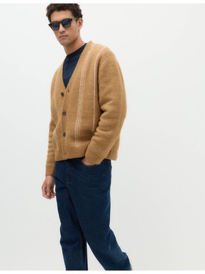 Marks & Spencer Çizgili Relaxed Fit Triko Hırka