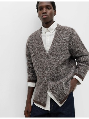 Marks & Spencer Desenli Relaxed Fit Triko Hırka