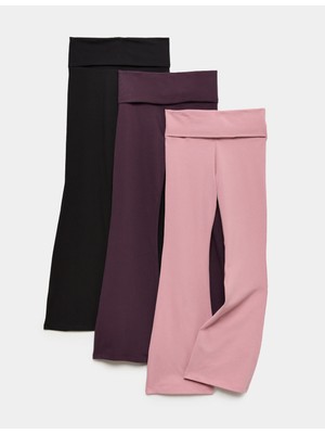 Marks & Spencer 3'lü Pamuklu Kız Çocuk Ispanyol Paça Tayt
