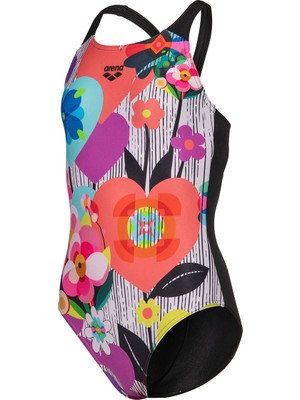 Arena Roses Swimsuit V Back One Piece Çocuk Çok Renkli Yüzücü Mayo 011901550