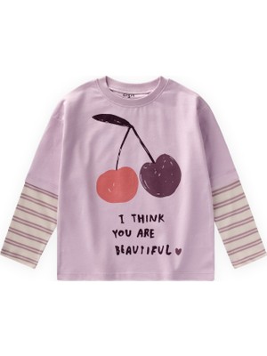 Cigit Desenli T-Shirt 2-10 Yaş Lila