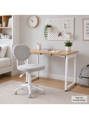 Vilinze Biga Çalışma Ofis Masası ve Deniz Çalışma Ofis Sandalyesi Set - 60X90 cm