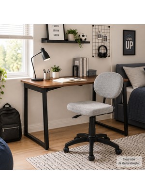 Vilinze Biga Çalışma Ofis Masası ve Deniz Çalışma Ofis Sandalyesi Set - 60X90 cm