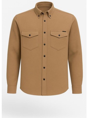 Classics Men Yxc Uzun Kol Slim Fit Erkek Örme Cepli Gömlek - 7438
