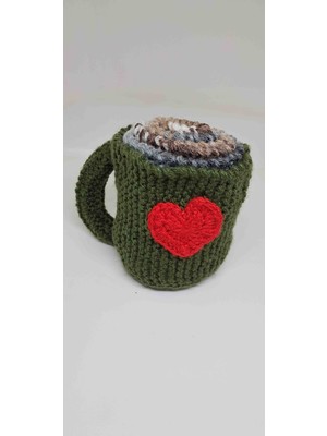 Reyn Handmade Özel Tasarım El Örgüsü Kupa Görünümlü Atkı