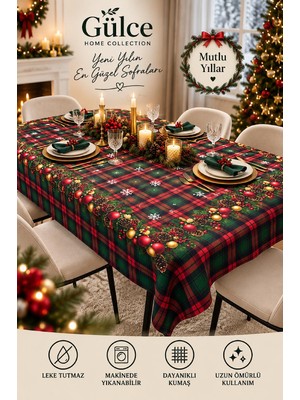 Gülce Home Collection Yılbaşı Özel Baskılı Masa Örtüsü