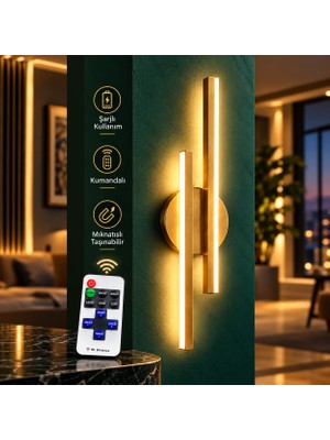 Neeko PARS Şarjlı Modern LED Duvar Apliği Günışığı Taşınabilir Usb KUMANDALI