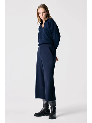 adL  Gabardin Culotte Pantolon Lacivert 15347484000