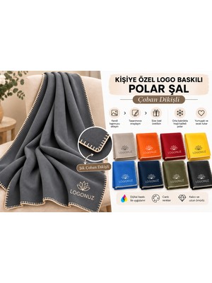 Arslan Deco Çoban Dikişli Kişiye Özel Logo Baskılı Polar Şal – 10 Adet Dijital Baskı Kurumsal Firma Şalı