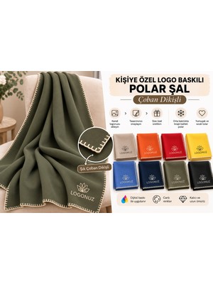 Arslan Deco Çoban Dikişli Kişiye Özel Logo Baskılı Polar Şal – 10 Adet Dijital Baskı Kurumsal Firma Şalı