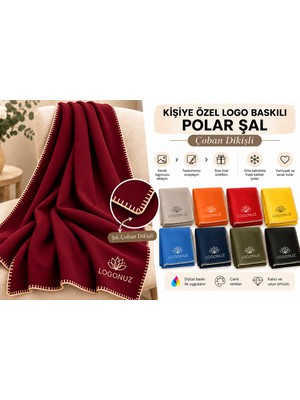 Arslan Deco Çoban Dikişli Kişiye Özel Logo Baskılı Polar Şal – 10 Adet Dijital Baskı Kurumsal Firma Şalı
