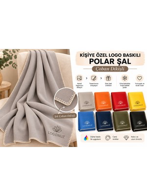 Arslan Deco Çoban Dikişli Kişiye Özel Logo Baskılı Polar Şal – 10 Adet Dijital Baskı Kurumsal Firma Şalı