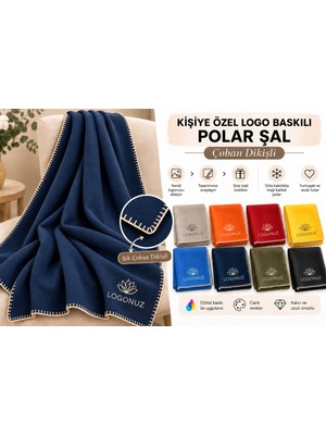 Arslan Deco Çoban Dikişli Kişiye Özel Logo Baskılı Polar Şal – 10 Adet Dijital Baskı Kurumsal Firma Şalı