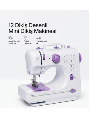 Laraheiser 12 Farklı Dikiş Desenli Mini Dikiş Makinesi