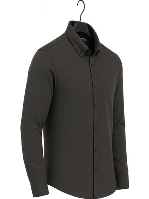 Classics Men Gewer Uzun Kol Slim Fit Içi Polarlı Erkek Gömlek - 7440