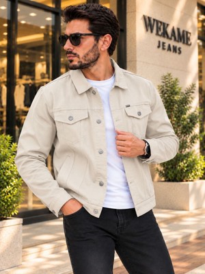 Wkm Erkek Jean Denim Standart Kalıp Kot Ceket