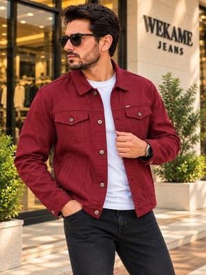Wkm Erkek Jean Denim Standart Kalıp Kot Ceket