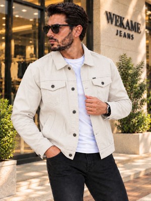 Wkm Erkek Jean Denim Standart Kalıp Kot Ceket