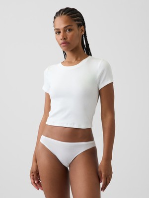 Gap Kadın Beyaz Softmade Organik Stretch Pamuk Bikini Külot