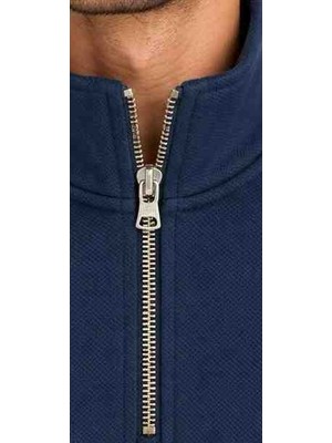 Lacoste Fermuar Yaka Slim  Fit Lacivert Uzun Kol