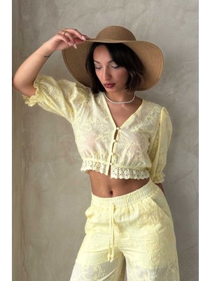 Very Moda Fisto Detaylı Nakışlı Bluz | D2875