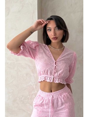 Very Moda Fisto Detaylı Nakışlı Bluz | D2875