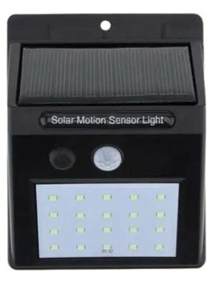 Güneş Enerjili Hareket Sensörlü LED Lamba 120° 3-4 Metre Mesafe