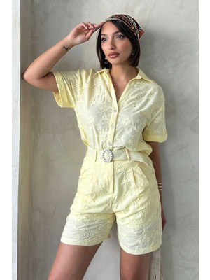 Very Moda Nakışlı Vual Gömlek | D2819