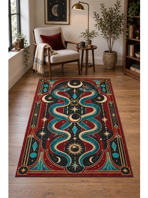 Rugs Modern Halı Dora Art Deco Vintage Geometrik Desenli Ince Dokuma Taban Salon Halısı OZL192