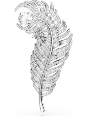 5741558 Swarovski Broş Vıenna:brooch Feather Whı/rhs
