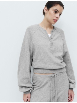 Marks & Spencer Oversize Henley Yaka Örgü Kadın Kazak
