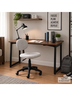 Vilinze Biga Çalışma Ofis Masası ve Deniz Çalışma Ofis Sandalyesi Set - 60X120 cm