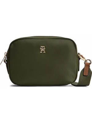 Tommy Hilfiger Kadın Ayarlanabilir Omuz Askılı Th Monogram Logolu Yeşil Çanta AW0AW17704-MRZ