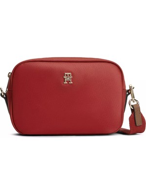 Tommy Hilfiger Kadın Ayarlanabilir Omuz Askılı Th Monogram Logolu Kırmızı Çanta AW0AW17704-XLI