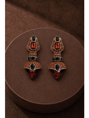 New Obsessions Amber Soul Vintage Taşlı Küpe