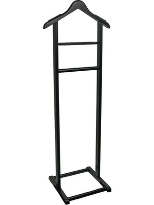 NYN Ahşap DDU03 Dilsiz Uşak Siyah Renk Tekli Ayaklı Askı 1 Adet 126 cm