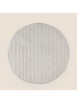 Evidea Soft Rems Rabbit Post Yuvarlak Halı - Bej - 97X97 cm