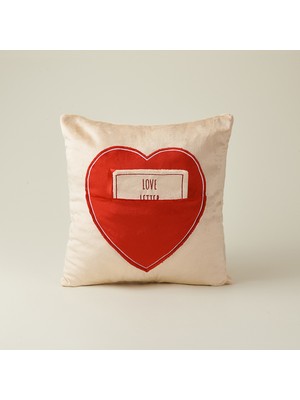 Evidea Soft Love Letter Kırlent - Bej - 45X45 cm