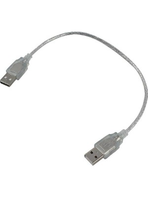 TKÇ PM-8609 Şeffaf 50 cm USB Erkek-Erkek Kablo Ab