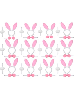 TKÇ Eğlenceli Pembe Tavşan Kostüm Seti 12'li Paket Xml