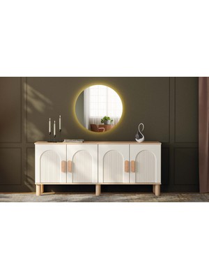 Erezoğulları Mobilya Lavanta Mdf Dolaplı Konsol Büfe Aynasız 160X80X41CM