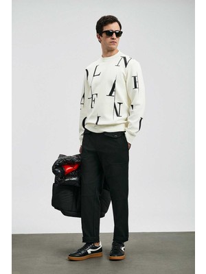 Lufian Tıffany Erkek Sweatshirt Kırık Beyaz