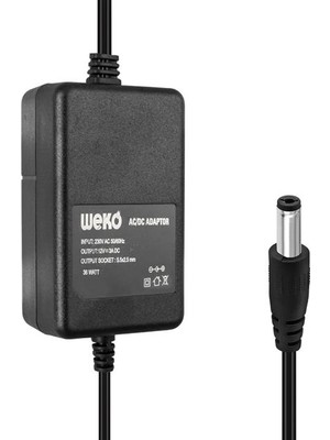 TKÇ Weko 12 Volt 3 Amper 5.5*2.5 Uçlu Yerli Üretim Plastik Kasa Masaüstü Adaptör Ab