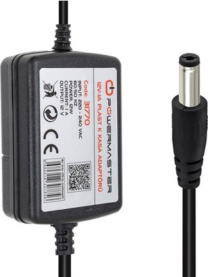 TKÇ PM-31770 12 Volt - 1 Amper - 12 Watt 5.5*2.5 mm Uçlu Iki Ucu Kablolu Masaüstü Adaptör Ab
