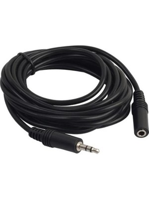 TKÇ 3.5 mm Stereo Erkek/dişi 5 Metre Aux Çevirici Uzatma Kablo PM-5758 Ab